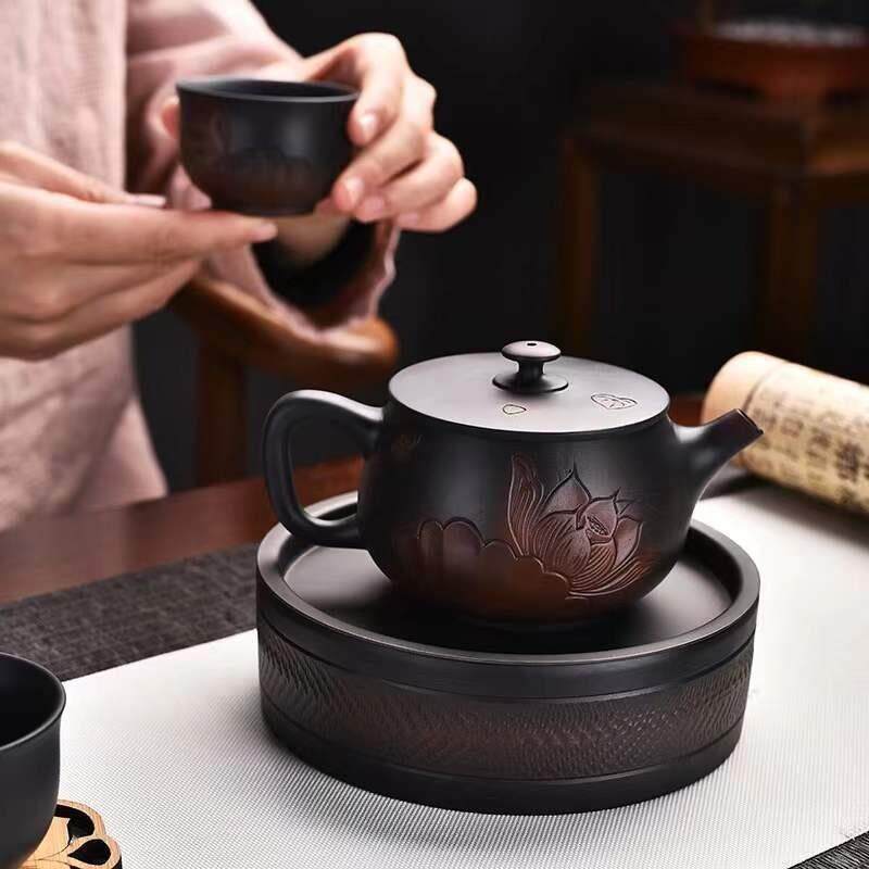 正品名家制作紫陶茶壶宜兴纯手工紫砂壶单壶家用礼品功夫泡茶具