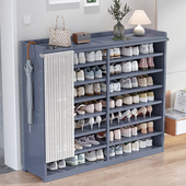 门口鞋 柜收纳置物架玄关柜一体出租房用 架家用室内多层楼道入户鞋