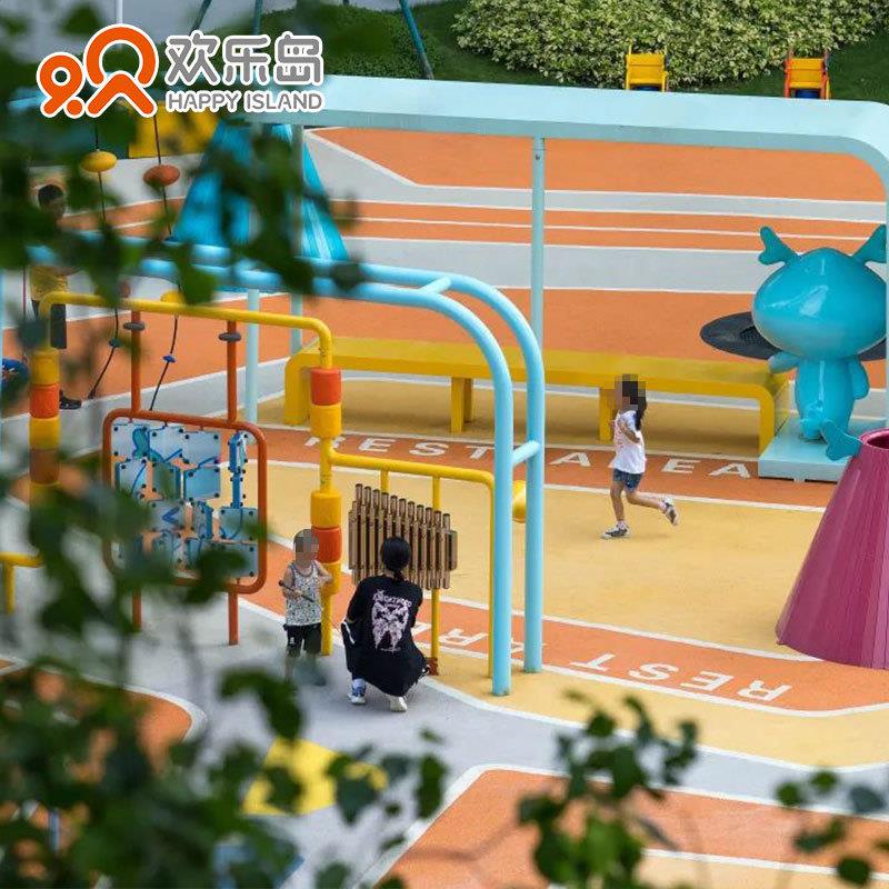 儿童组合滑梯小区非标无动力乐园游乐场设备滑梯秋千跷跷板摇摇乐