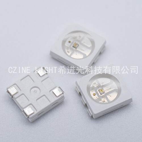 可编程5050灯珠4脚RGB幻彩5V幻彩高亮内置ic兼容ws2812贴片led灯
