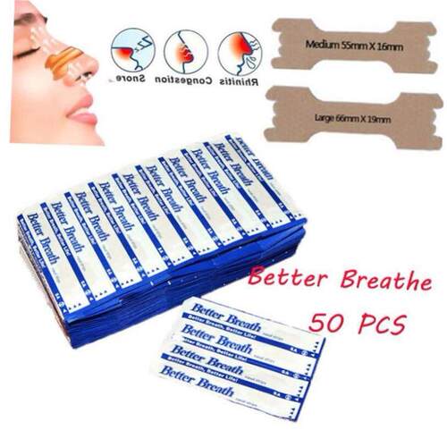 50 Pcs Nasal Strips Better Breath Good Sleeping Anti Snoring