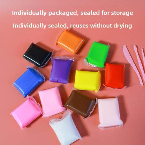 24pcs light clay polymer plasticine clay air dry playdough