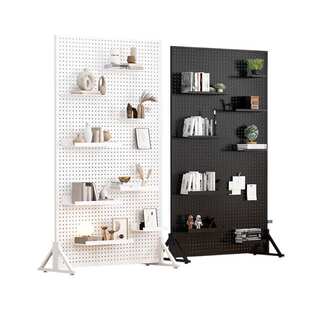 洞洞板立式落地展示架手机饰品五金工具收纳挂板可移动货架置物架