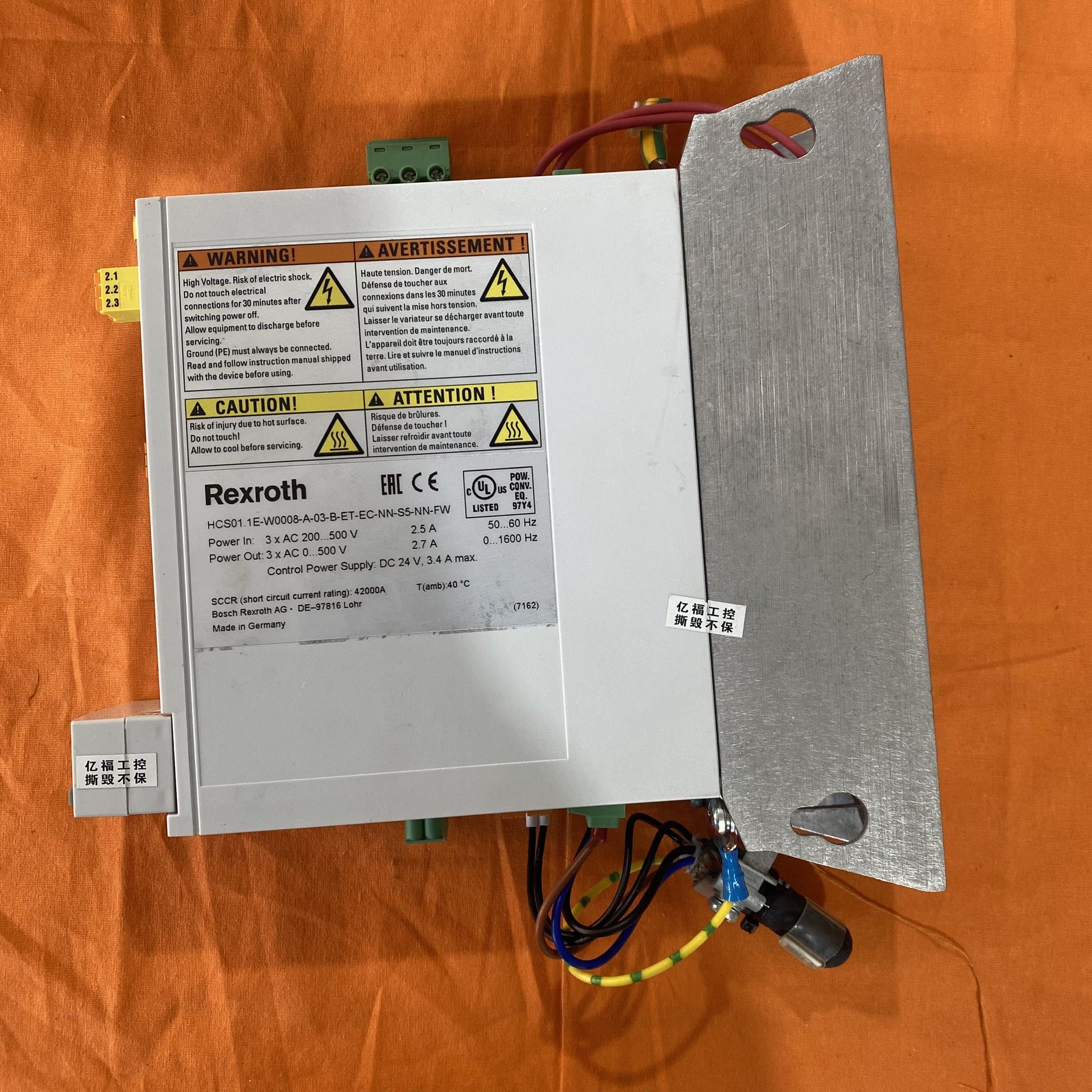 Rexroth力士乐伺服驱动器HCS01.1E-W0008-