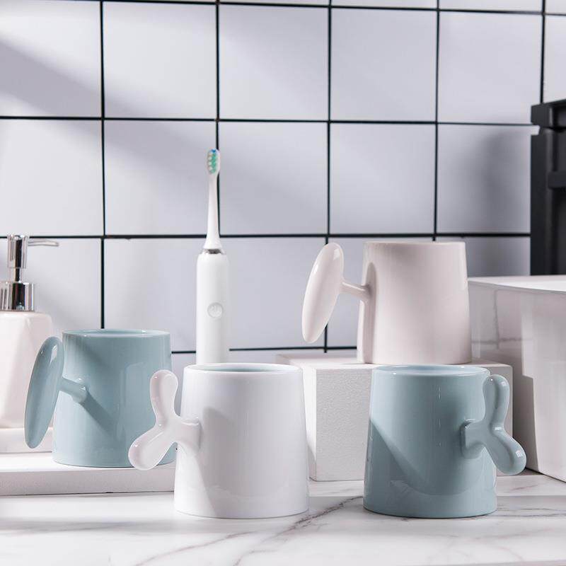 新款直销创意握式口杯 双色情侣刷牙杯 简约漱口杯塑料便携洗漱杯