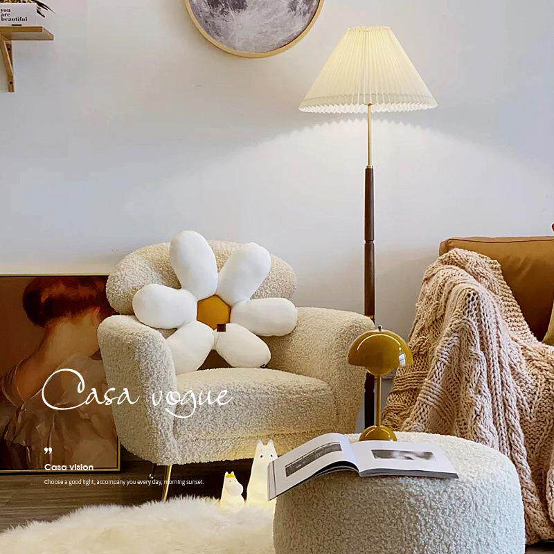 复古中古风网红百褶落地灯Vintage北欧设计师客厅卧室书房落地灯