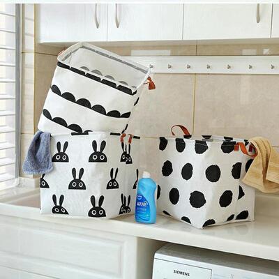 Zerolife 33x35 Foldable Sundries Laundry Basket Cute Printin