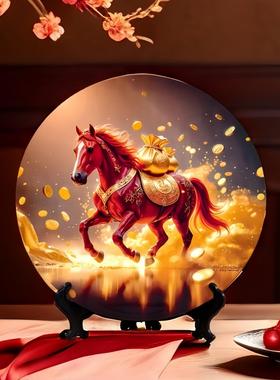 2026马年新款马上有钱装饰画摆件高级感客厅玄关招财旺宅春节礼物