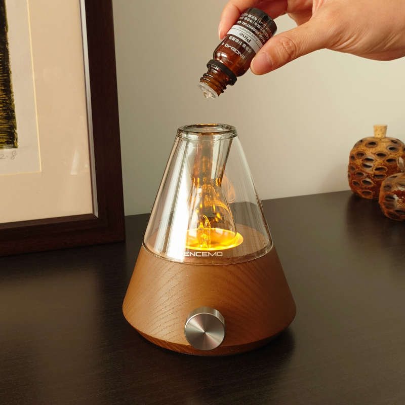 ENCEMO筒仓实木玻璃冷香仪充电无水扩香机艺术精油香薰机灯喷雾化