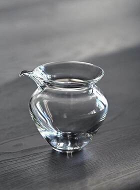 厂家高硼硅玻璃分茶器家用功夫茶具高透亮茶海钱袋鹰嘴公道杯
