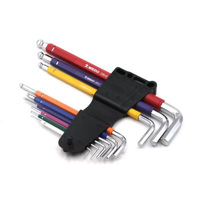 EDO维FUC度塑9件套注柄特长球头内W六角套装防滑内六角扳手