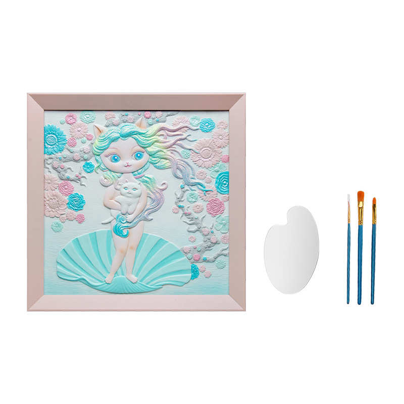 玩作数字油画diy填色浮雕手绘油画成人纯手工自己画创意高档礼品