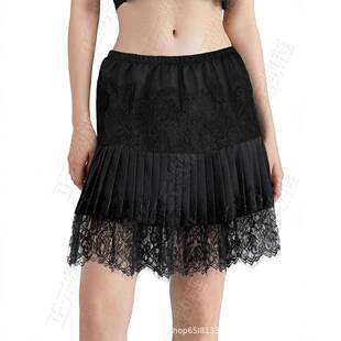 Chicovar Women's Lace Skirt Summer Floral Pleated Slip Skirt