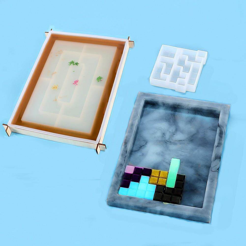 diy水晶滴胶模具俄罗斯方块模具镜面拼图制作创意硅胶模具