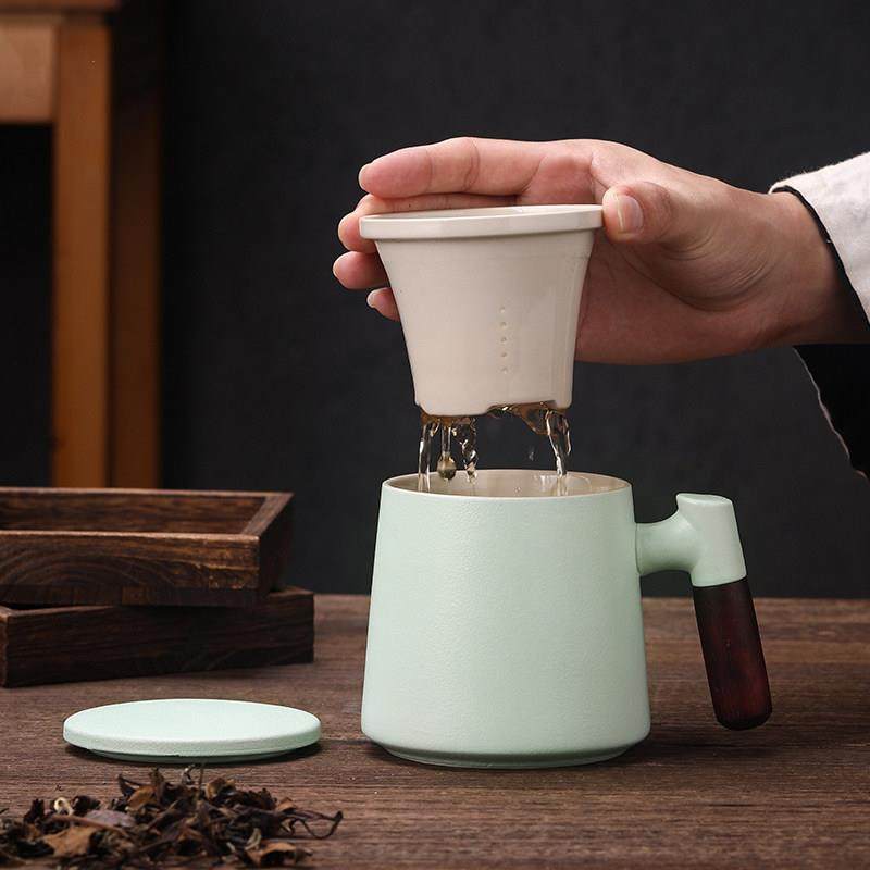 陶瓷茶杯茶水分离泡茶杯带盖子过滤家用水杯定制办公杯个人专用杯,餐饮具,茶杯,淘宝优惠券,粉丝福利购,淘宝优惠卷