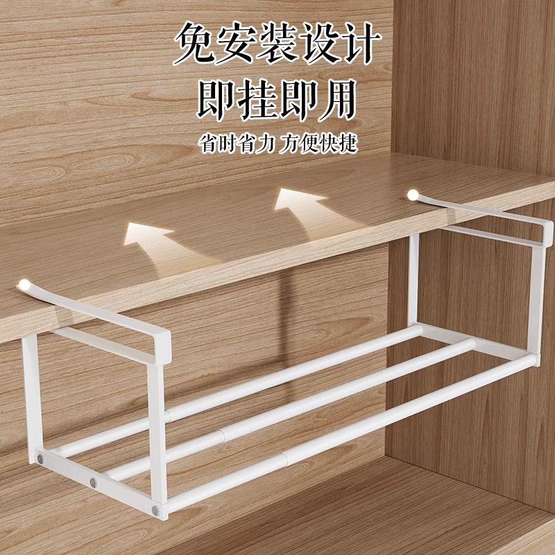 分层鞋架可伸缩家用牢固隔板鞋托下挂置物架整理鞋子托架加厚钢管