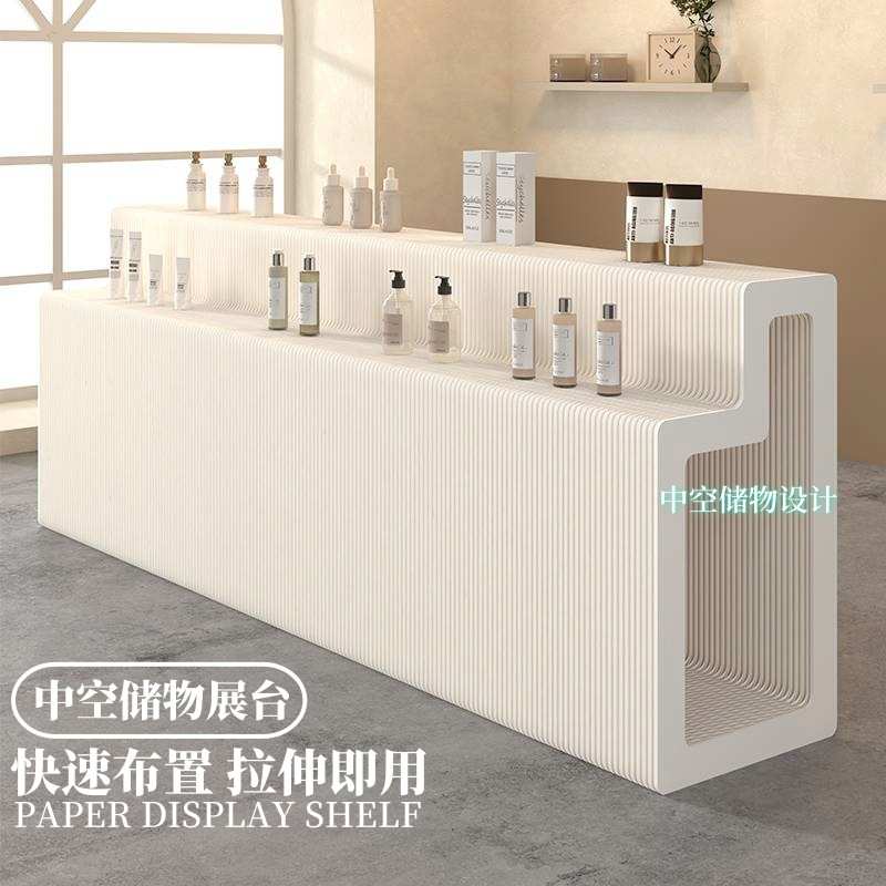 阶梯长条展台中空展示柜展会服装店家具陈列柜折叠移动流水展示台