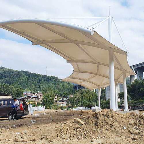 从广州化河道景观雨棚定制户外膜结构停车车棚汽棚遮ZY614-3阳雨