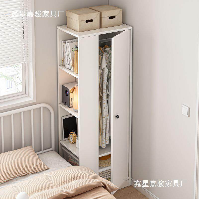 简易衣柜结实耐用家用卧室出租房小柜子简约现代单门转角衣柜衣橱