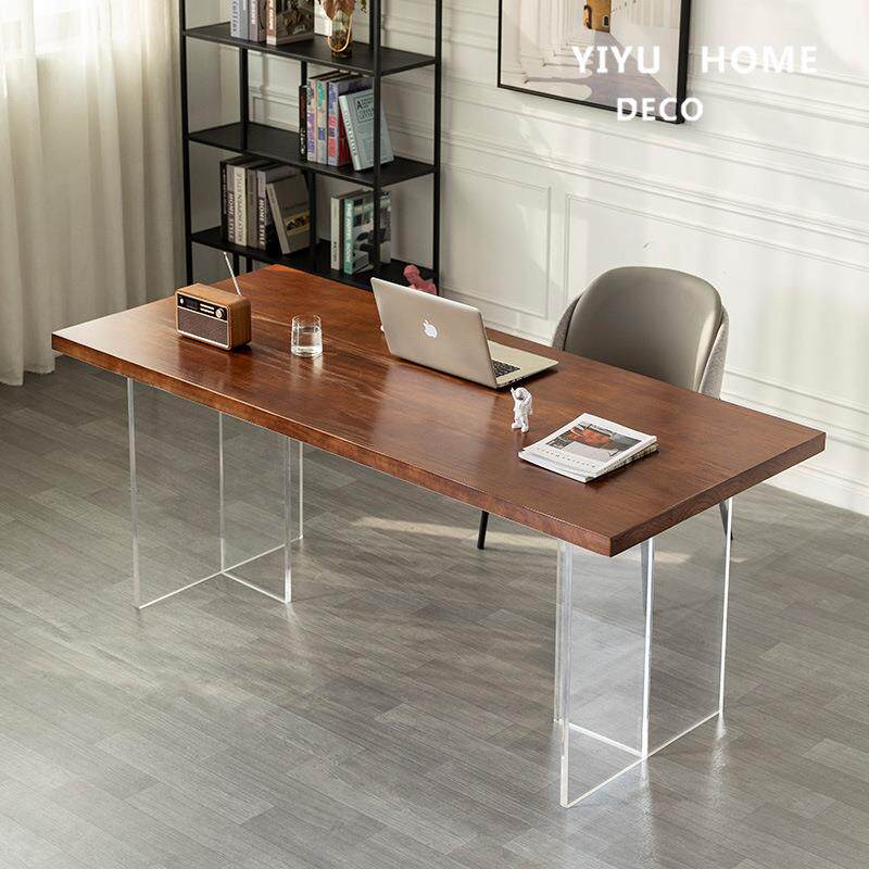 现代实木电脑桌台式工作台家用书桌办公桌子卧室简约学生学习桌子