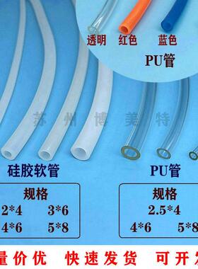 工业空压机PU气管外径4/6/8/10mm机械手气动吸盘配件白色硅胶软管