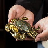 八方来财创意陶瓷小螃蟹茶宠摆件把玩螃蟹可养茶玩茶台茶桌装 饰品