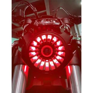 奔达燎LFC700大灯改装 天使眼日行灯进气口LED总成摩托幻彩车灯APP