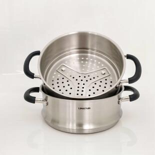 凌丰22cm加高蒸格304不锈钢蒸笼蒸笼家用小锅蒸笼通用蒸锅笼屉