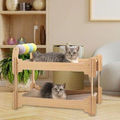Cat Scratcher Bed Scratching Pad Kitty Wooden Frame Outside