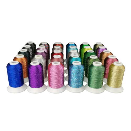 Simthread 32色500米金属质感绣线金银线绣花线