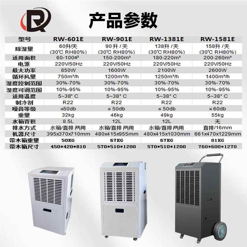 工商业除湿机用抽587湿机大功率工厂仓库车间地除下室车库移可动