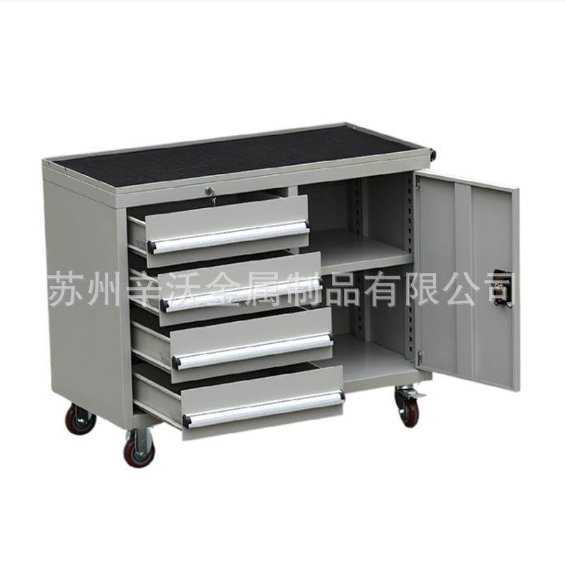 重型组合工具车四抽一门带挂板维修工位车移动4S零件车重型工具柜
