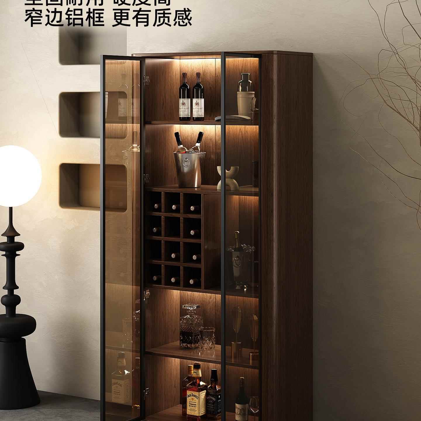 985摩尔靠Pro玻酒柜实木现代古中风电视边璃柜客厅墙展示柜