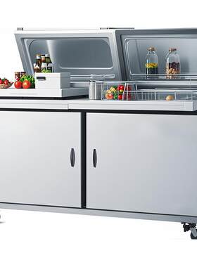 小型多门多功能不锈钢冷藏沙拉台salad bar freezer沙拉台冷柜