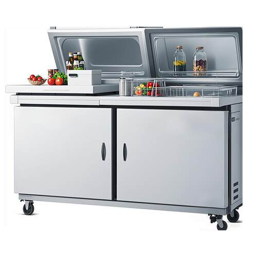 小型多门多功能不锈钢冷藏沙拉台salad bar freezer沙拉台冷柜