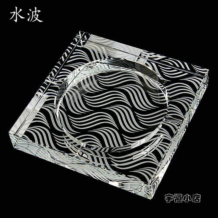 正品水玻璃烟灰缸晶尚创意礼品大号精欧品式烟缸特色时款