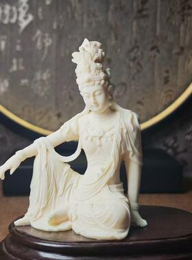 象牙果自在观音鱼缸造景茶空间博古架禅意摆件庭院装饰客厅饭厅架