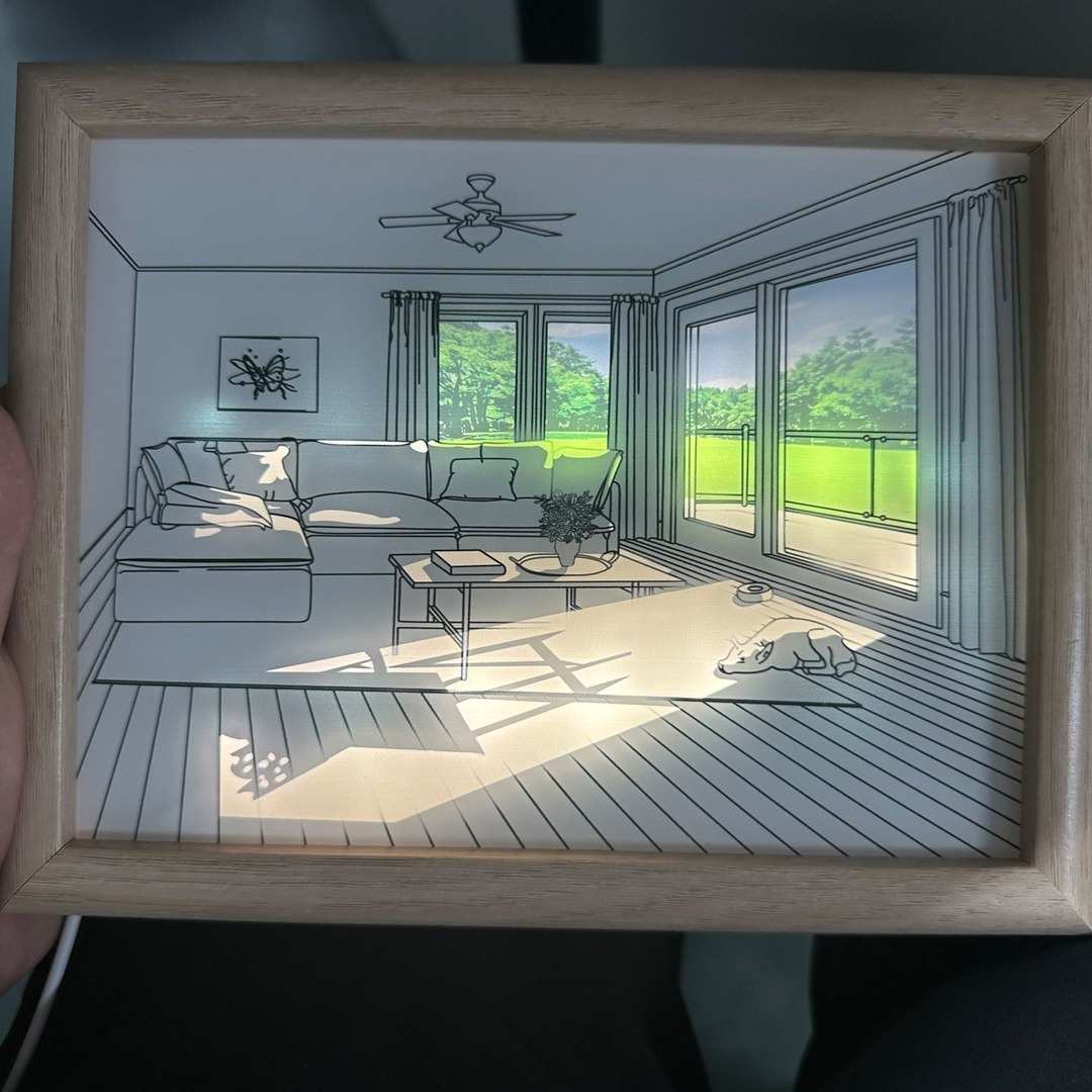 床头小夜灯卧室小灯光画阳光画光影画房间客厅装饰画礼物壁灯摆台