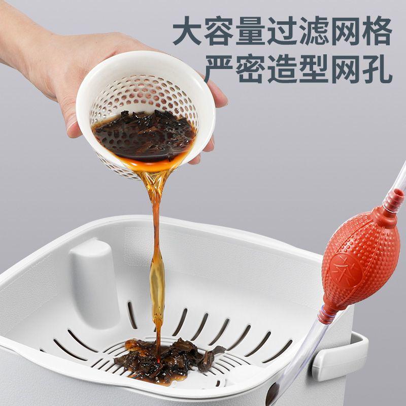 6BUJ茶渣桶茶水桶小号家用茶台桌排水储水桶废水桶带过滤功夫茶具