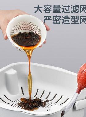 6BUJ茶渣桶茶水桶小号家用茶台桌排水储水桶废水桶带过滤功夫茶具