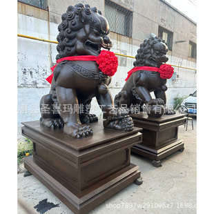 狮 铜麒麟雕塑 司北狮子门口动物铸铜一对铸造厂家公摆件京门狮子