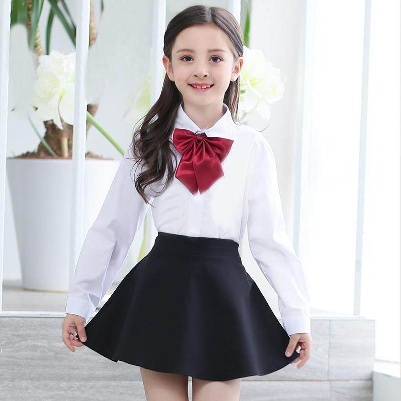 高档长童袖白衬衫纯黑色西套装长裤装藏青儿童男装衬衣礼服孩表演