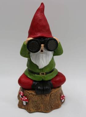 新款30cm精灵眼睛转动太阳能灯树脂工艺品摆件户外庭院装饰摆件