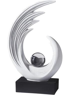 风生水起羽毛造型树脂摆件居家居乔迁送礼客厅玄关电视柜酒柜装饰