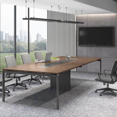 格诺瓦环胡钢桃长方会议桌简约66P2002现代型会议台保小商务洽谈