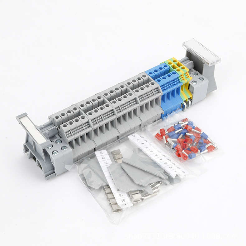 直供.货源uk套装组合式端子接线电商厂家5b螺丝端子导轨2阻燃