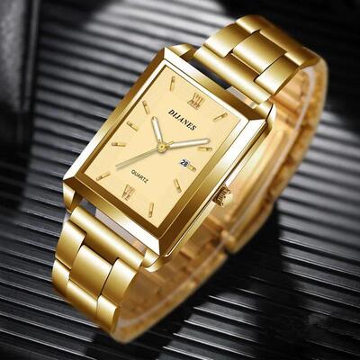Fashion Mens Business Watches for Men Rectangle Stainless St
