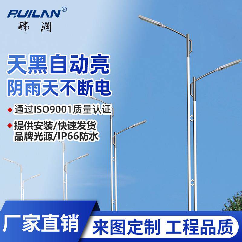 LED市电路灯户外照明道路灯市电工程灯臂路灯6米8米10米路灯杆