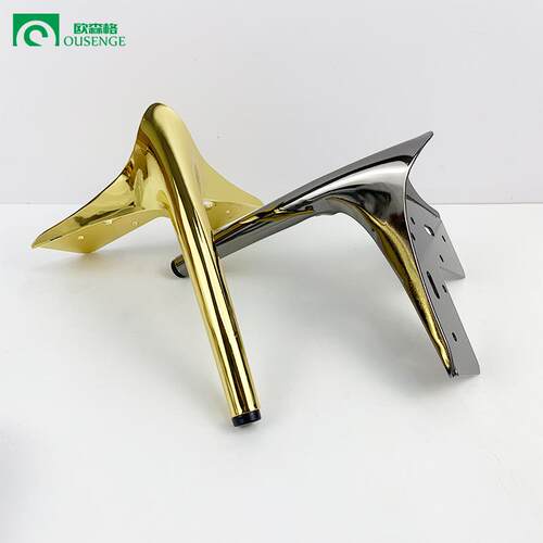 圆弧床脚五金配件现代床腿沙发脚金色床支撑腿铁艺床支架脚金属脚