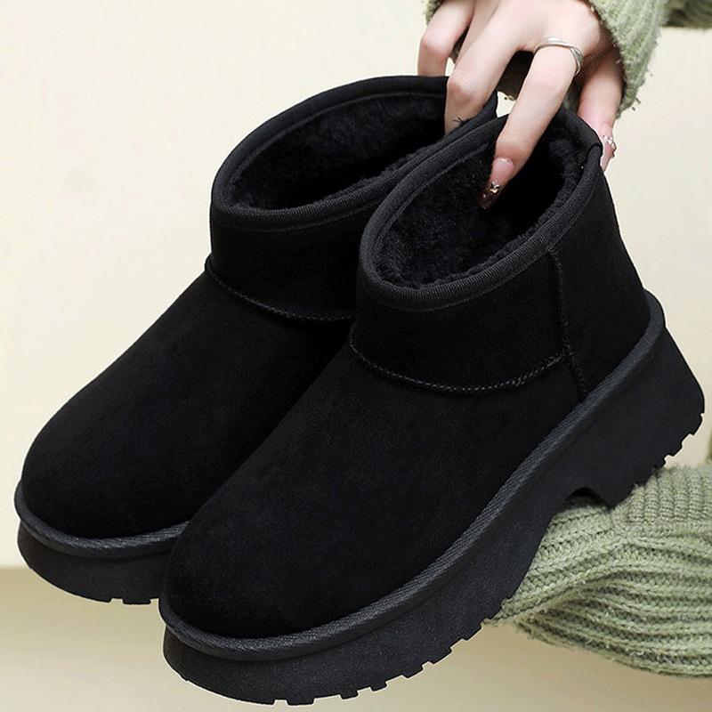 厚底雪地靴女2025新款冬季小个子增高加绒保暖东北大棉鞋休闲棉靴